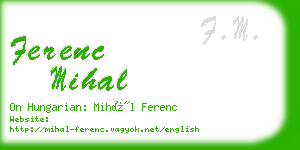 ferenc mihal business card